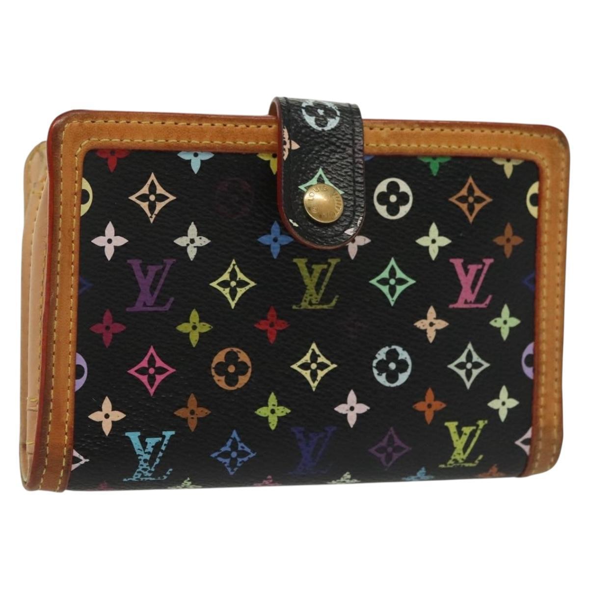 Louis Vuitton Multicolor Portefeuille Viennois Wallet Black M92988 Auth 142355